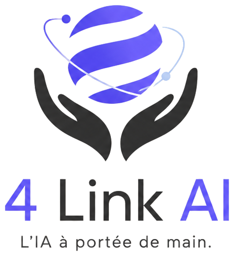 Logo 4 Link AI — mains et sphère connectée